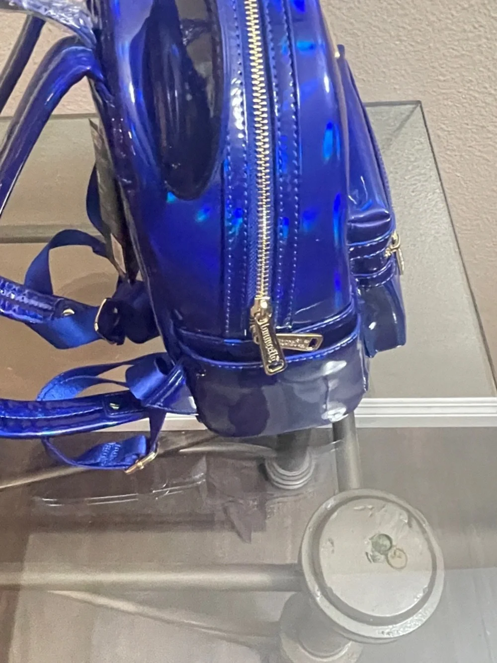 Loungefly Disney Mickey Mouse Iridescent Blue Mini Backpack - Picture 4 of 4